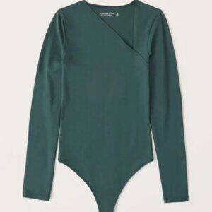 NWT Abercrombie Fitch Soft A&F Collection Bodysuit Top Large Green